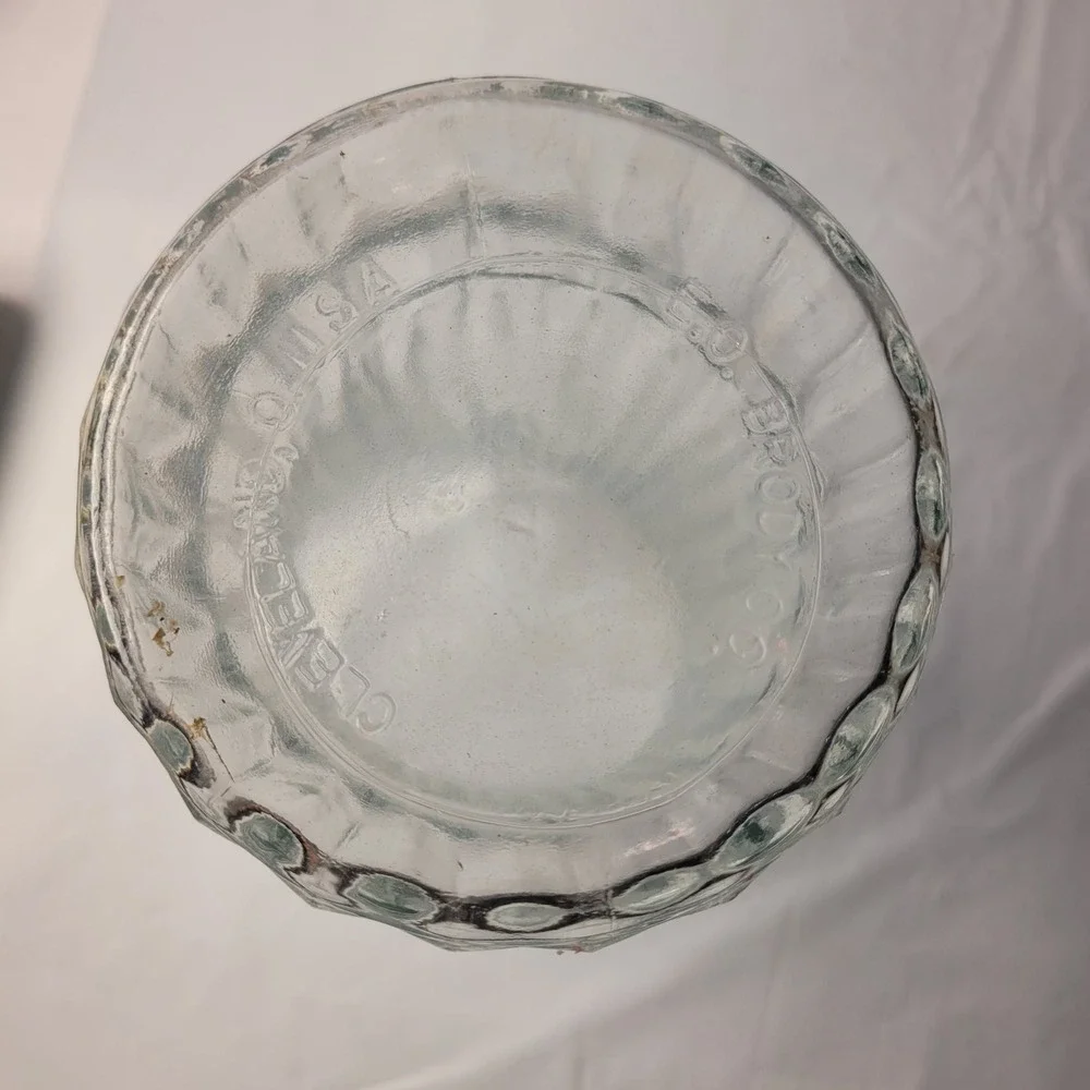 E.O. Brody Co Glass Vase Clear Ribbed Checkered‎ G109 Cleveland OH USA 9.25in